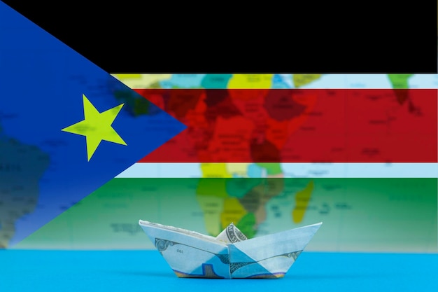 Trasporto marittimo del Sudan del Sud concetto di carico e logistica idea commercio internazionale di trasporto