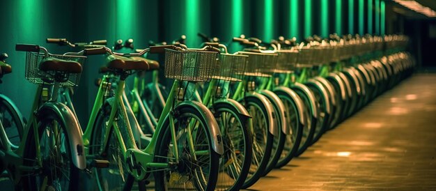 Trasporto stradale biciclette di noleggio pubbliche verdi