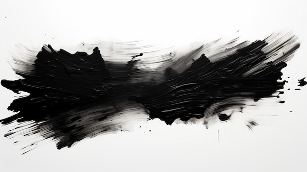 tratti di vernice nera su uno sfondo bianco