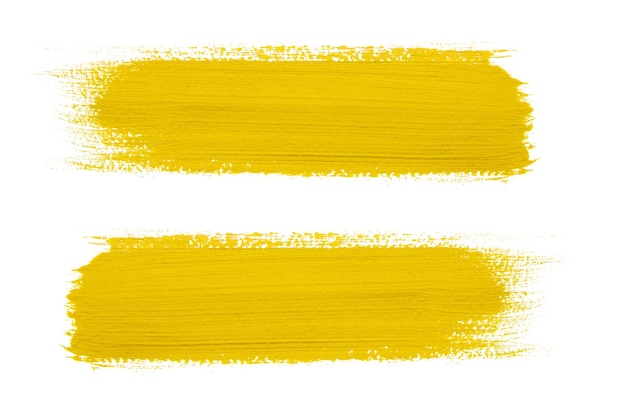 Tratto di pennello giallo isolato sullo sfondo