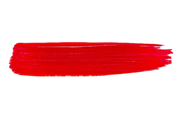 Tratto di pennello in rosso su sfondo bianco