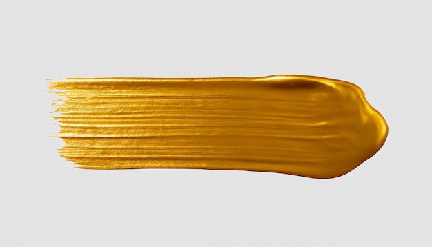 Tratto di vernice dorata isolato su sfondo bianco
