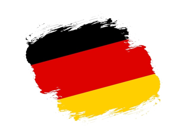 Tratto pennello bandiera martellata della germania su sfondo bianco