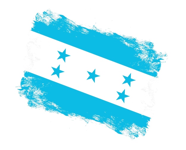 Tratto pennello dipinto bandiera dell'Honduras su sfondo bianco
