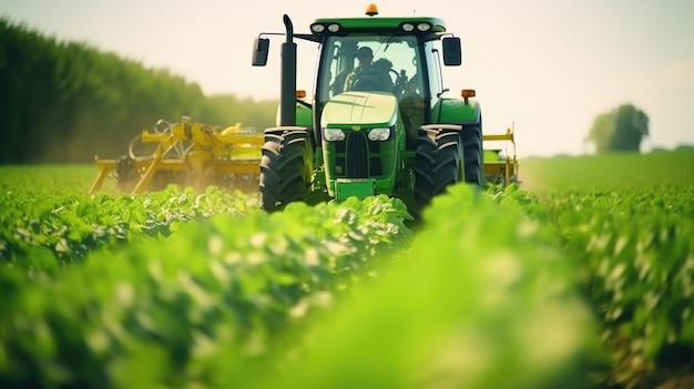 Trattore verde agricolo rurale