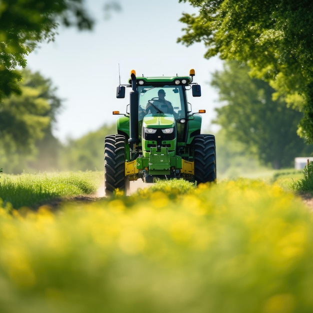 Trattore verde agricoltura rurale