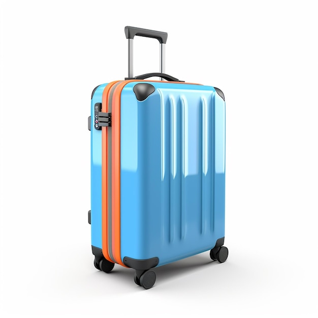 Travel Suitcase Icon Isolato 3d render illustrazione su sfondo bianco generato con ai