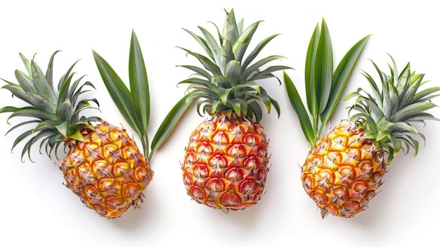 Tre ananas disposti insieme