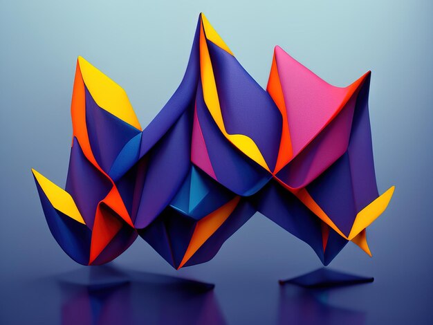 tre carta origami colorata su sfondo scuro