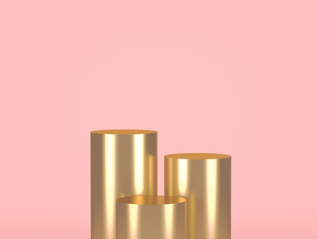 Tre cilindri d'oro su pastello