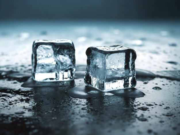 Tre cubetti di ghiaccio che cadono