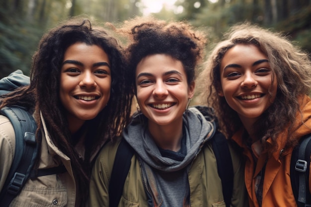 Tre donne che sorridono per una foto