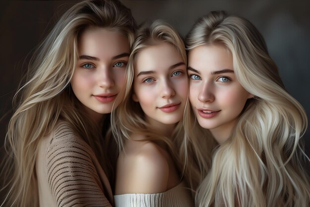 Tre giovani belle donne bionde