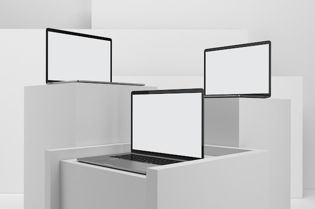 Tre Laptop Pro V.5 Lato Destro In Sfondo Bianco