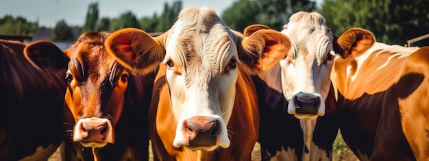 Tre mucche in una fattoria IA generativa