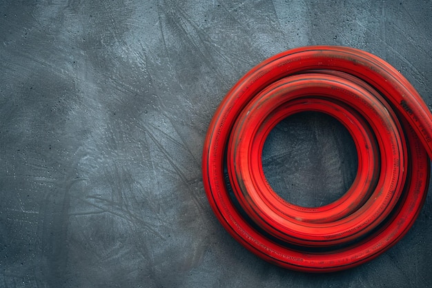 Tre sigilli di gomma industriale rossi su una superficie grigia texturata