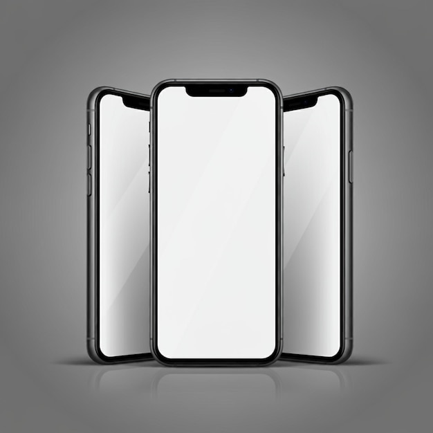 tre telefoni cellulari con uno che dice " iphone "