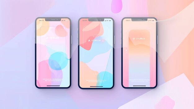 tre telefoni sono mostrati con colori diversi e la copertina posteriore