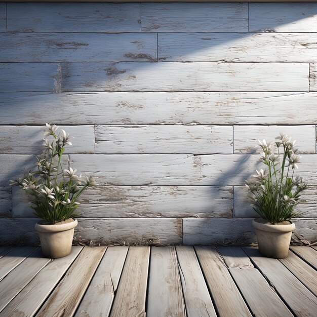 tre vasi di fiori su un pavimento di legno con la parola fiori su di loro