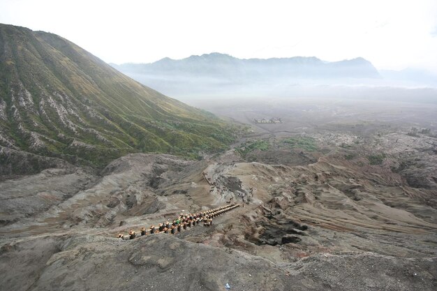 Trekker al Monte Bromo in Indonesia