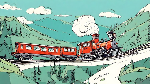 Treno cartone animato sfondo molto bello