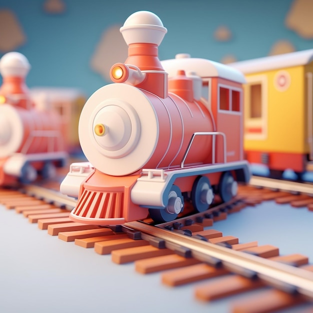 Treno dei cartoni animati 3d