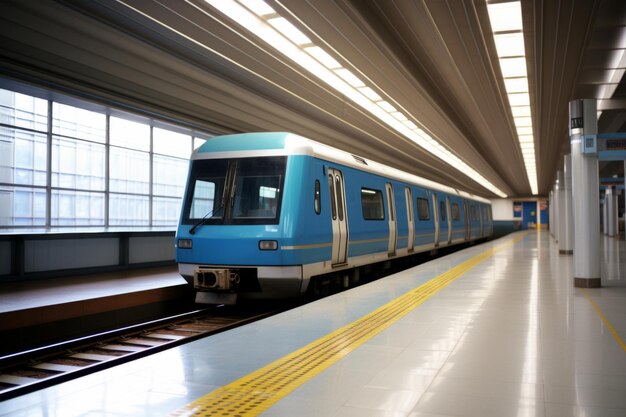Treno della metropolitana moderna trasporto sotterraneo trasporto pubblico stazione di metropolitana pulita piattaforma città