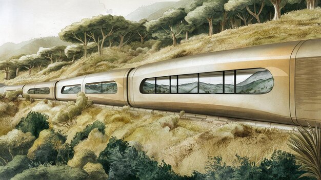 Treno di illustrazione architettonica