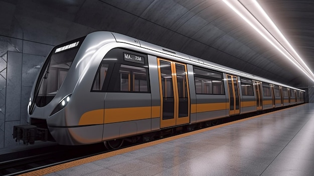 Treno metropolitano moderno AI generativo