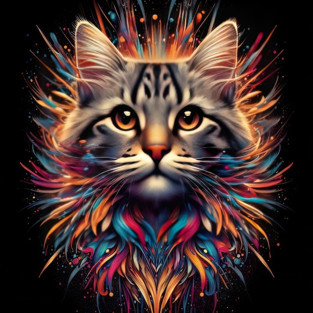 Triadic Feline Majesty HyperDetailed 8K Tabby Cat Art