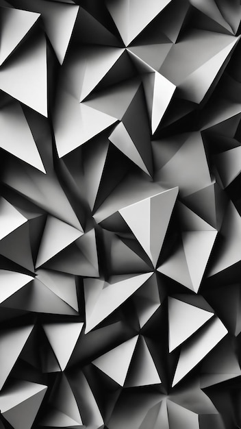 Triangoli in movimento astratti in bianco e nero basso poli digitale futuristico sfondo astratto