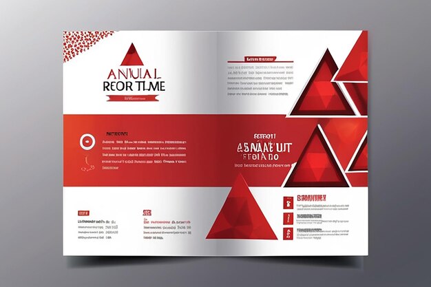 Triangolo abstract rosso relazione annuale opuscolo opuscolo modello di design della copertina del libro layout design