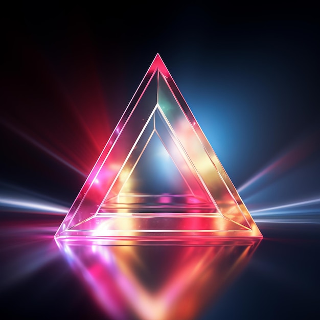 triangolo al neon astratto su sfondo nero illustrazione vettoriale