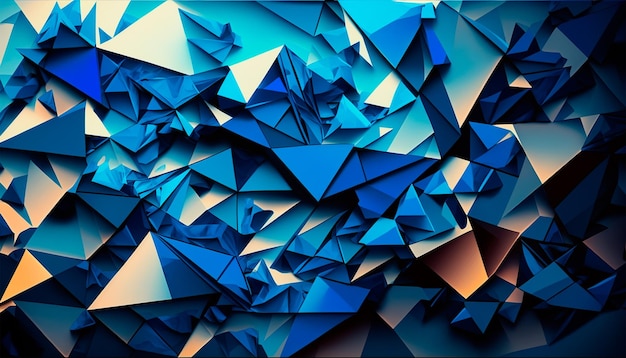 Triangolo astratto modello blu sullo sfondo