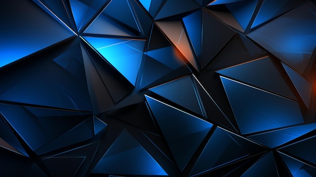 Triangolo geometrico astratto 3D blu