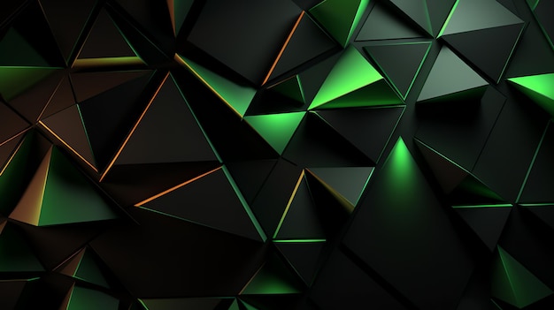 Triangolo geometrico astratto 3D verde