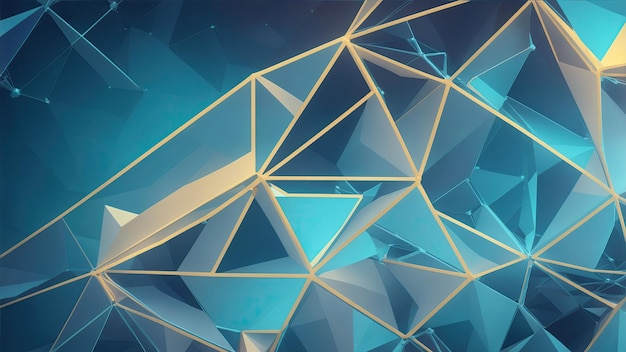 Triangolo poligonale sfondo astratto nel cyberspace blockchain rete sfondo tecnologia AI