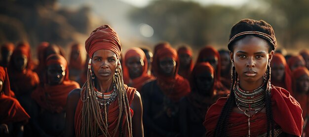 Tribù Samburu Parenti stretti del popolo Maasai Generato con l'AI
