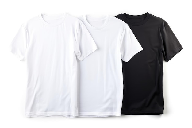 Trio di magliette bianche a colori bianco e nero