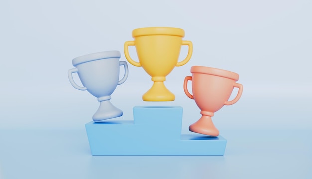 Trofeo del campionato sul podio con spazio di copia per testo o messaggio
