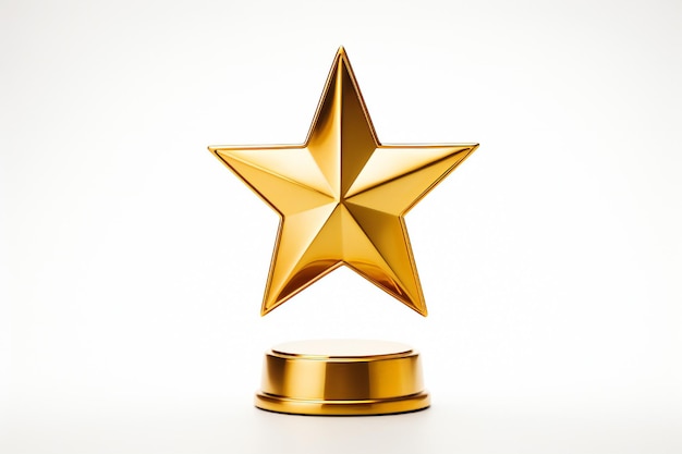 Trofeo della Golden Star Award su sfondo bianco