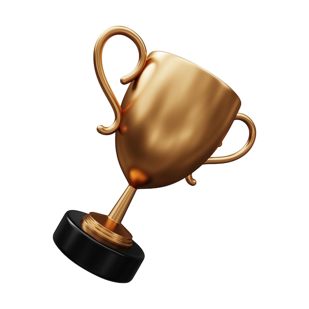 Trofeo di bronzo illustrazione 3D isolata su sfondo bianco
