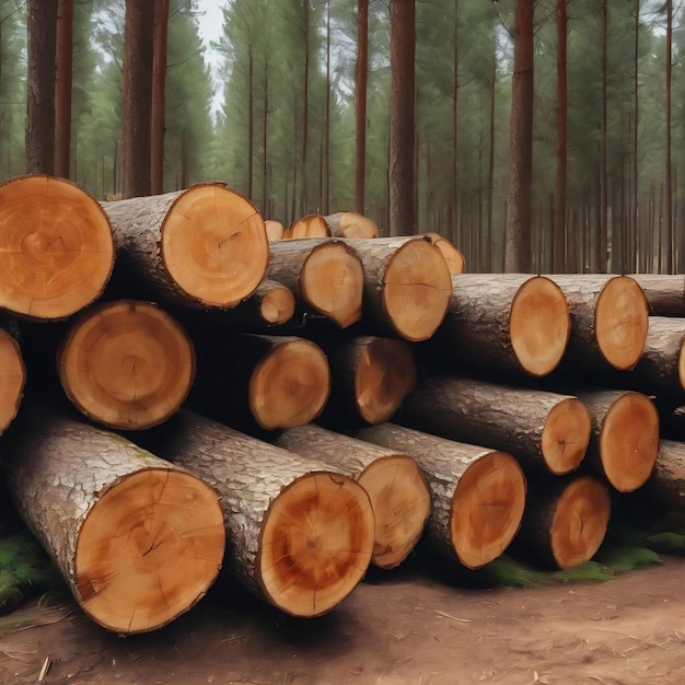 tronchi di pino o abbattimento sanitario delle foreste l'idea di tagliare legna per il riscaldamento delle case