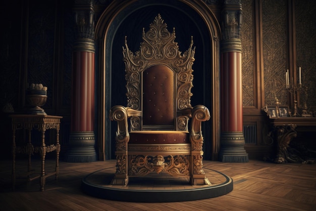 Trono del re nella sala reale del castello AI