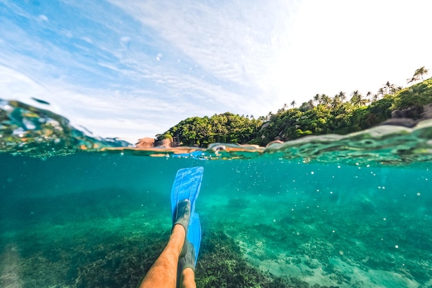 Tropical Island Palm e snorkeling subacqueo nel mare