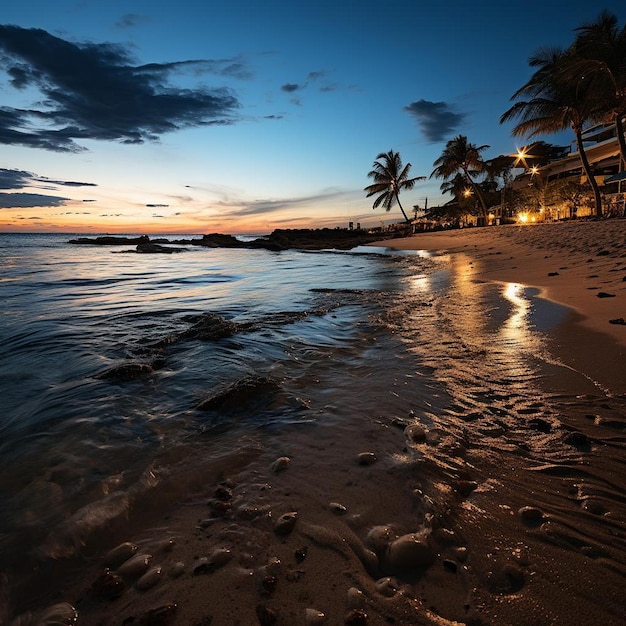 Tropical Twilight Tranquility Beach Paesaggio Foto