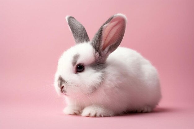 trova 50 idee per le immagini di un simpatico coniglio su uno sfondo rosa
