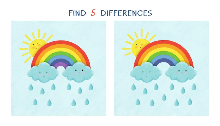 Foto trova cinque differenze semplice gioco educativo per bambini