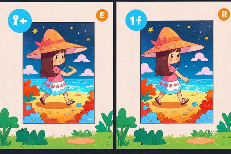 Foto trova le differenze gioco per bambini gioco di attività educativa