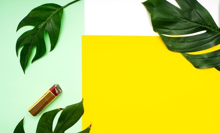 Foto trucco primaverile foglie tropicali